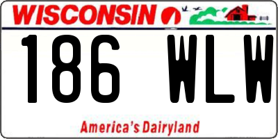 WI license plate 186WLW