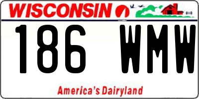 WI license plate 186WMW