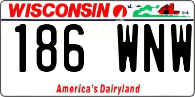 WI license plate 186WNW
