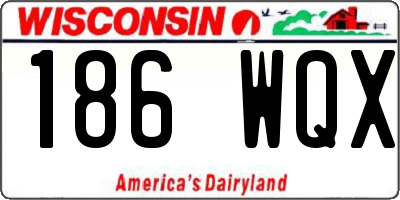 WI license plate 186WQX