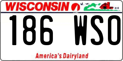 WI license plate 186WSO