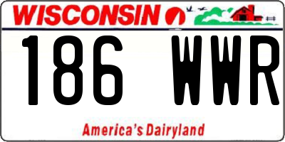 WI license plate 186WWR