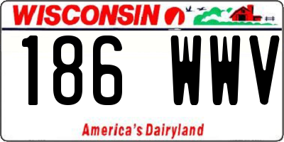 WI license plate 186WWV