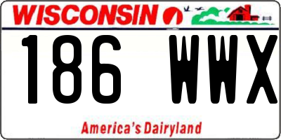 WI license plate 186WWX