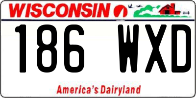 WI license plate 186WXD