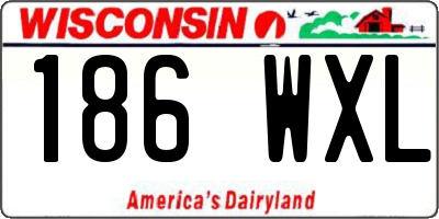 WI license plate 186WXL