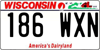 WI license plate 186WXN