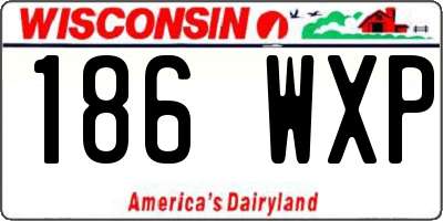 WI license plate 186WXP