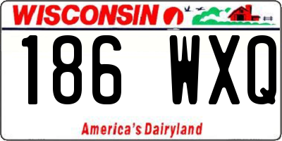 WI license plate 186WXQ