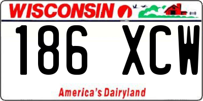 WI license plate 186XCW