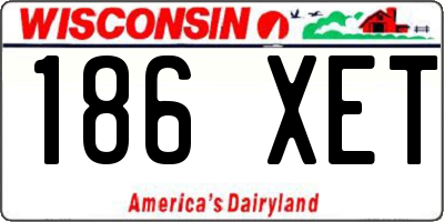 WI license plate 186XET