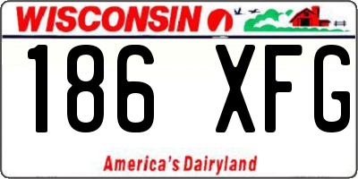 WI license plate 186XFG