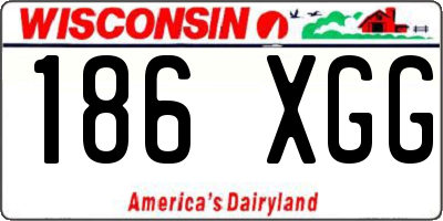 WI license plate 186XGG