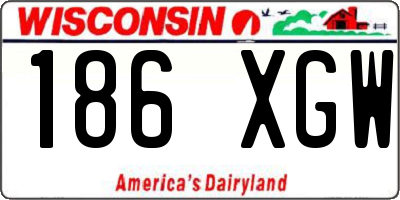 WI license plate 186XGW