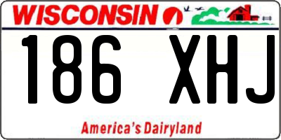 WI license plate 186XHJ