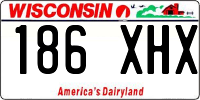WI license plate 186XHX