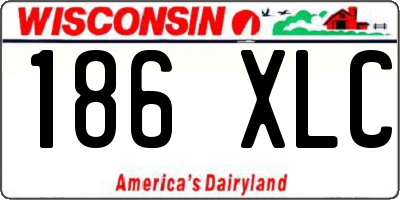WI license plate 186XLC
