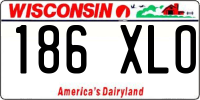 WI license plate 186XLO