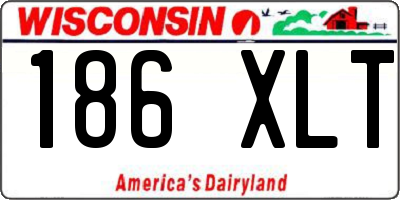 WI license plate 186XLT