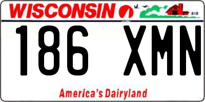 WI license plate 186XMN