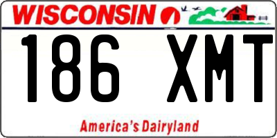 WI license plate 186XMT