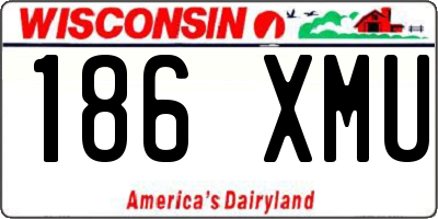 WI license plate 186XMU