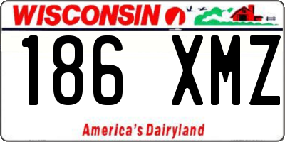 WI license plate 186XMZ