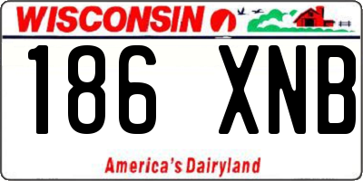 WI license plate 186XNB