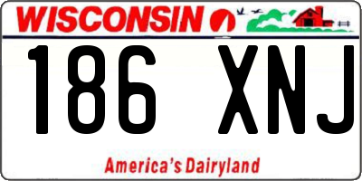 WI license plate 186XNJ