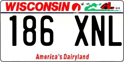 WI license plate 186XNL