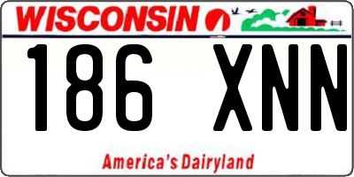 WI license plate 186XNN