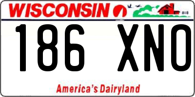 WI license plate 186XNO