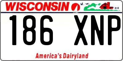 WI license plate 186XNP