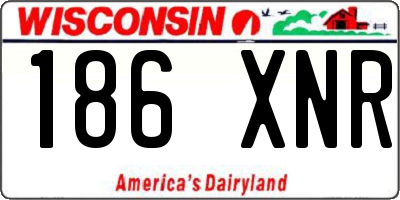 WI license plate 186XNR
