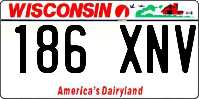 WI license plate 186XNV