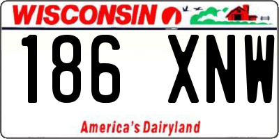WI license plate 186XNW