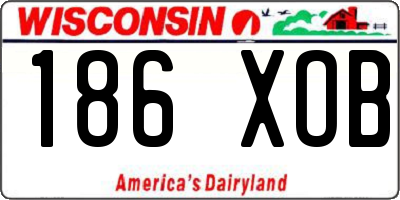 WI license plate 186XOB