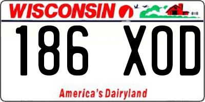 WI license plate 186XOD