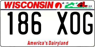 WI license plate 186XOG