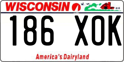 WI license plate 186XOK