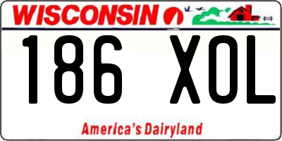 WI license plate 186XOL