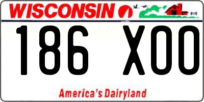 WI license plate 186XOO