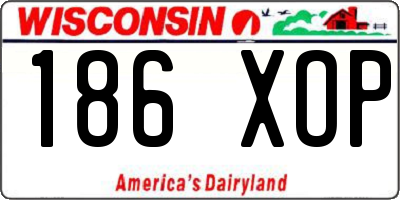 WI license plate 186XOP
