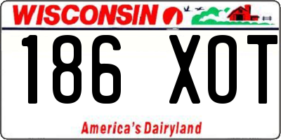 WI license plate 186XOT