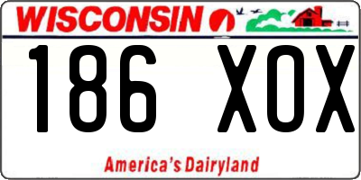 WI license plate 186XOX