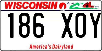 WI license plate 186XOY
