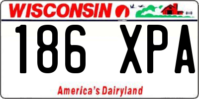 WI license plate 186XPA