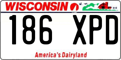 WI license plate 186XPD