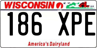 WI license plate 186XPE