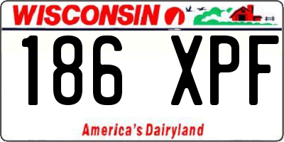 WI license plate 186XPF